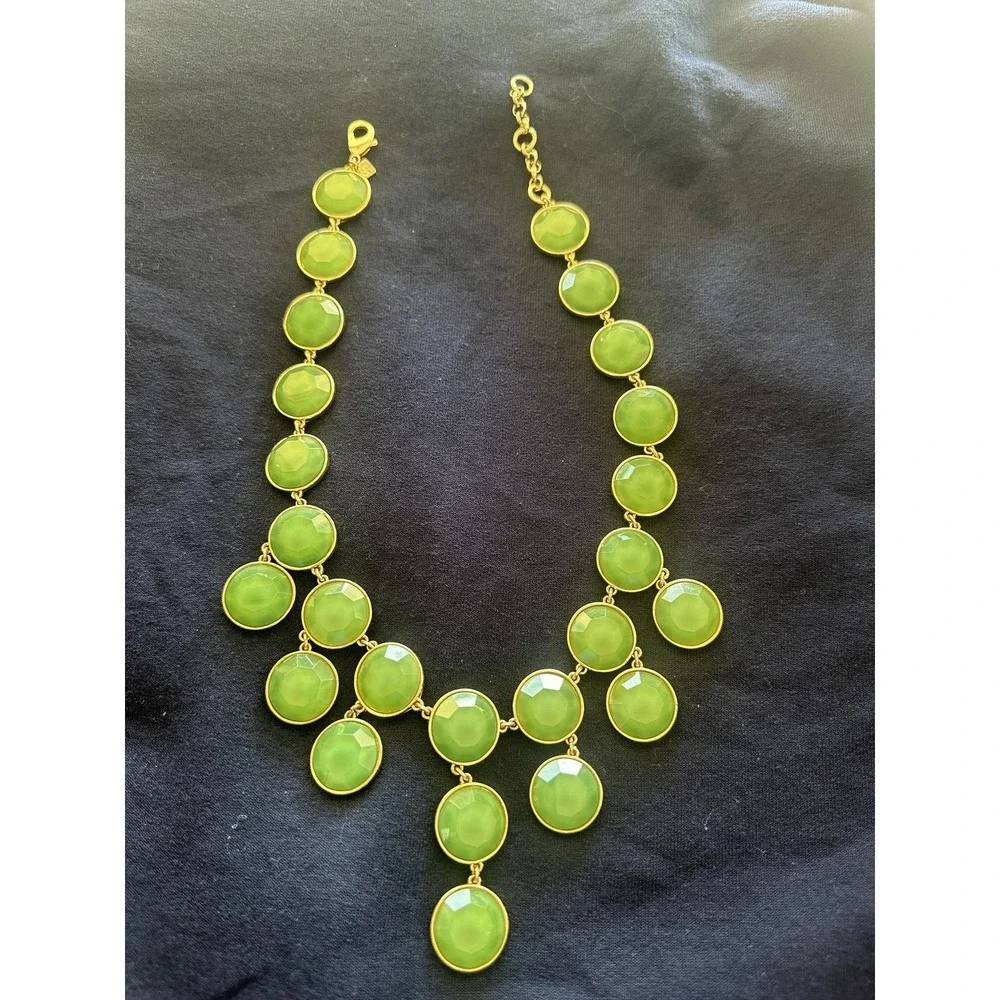 Banana‎ Republic Statement Necklace Faceted Stones Gold Tone Adjustable Chain 21